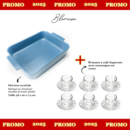 PACK 6 / Plat four + 6 Tasse espresso guzzini